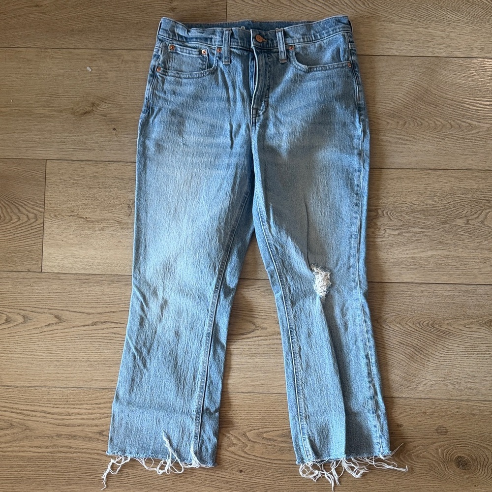 J. Crew Light Blue Distressed Ankle Jeans